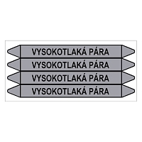 Značení potrubí, vysokotlaká pára,4 ks, 250 × 26 mm